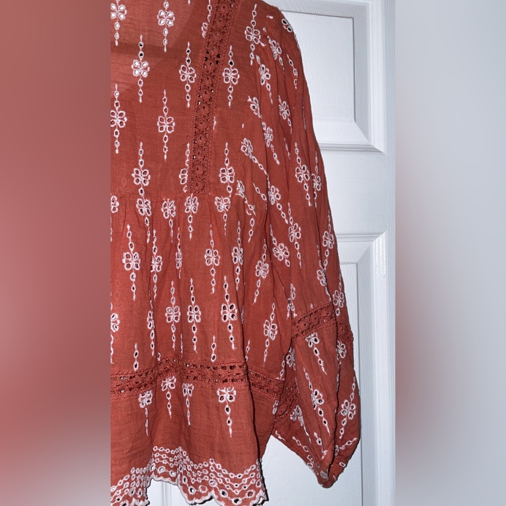 American Eagle Eyelet Boho Babydoll Top - Picture 9 of 9
